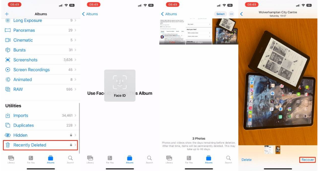 景谷苹果14维修分享 iPhone14 上恢复已删除的照片 