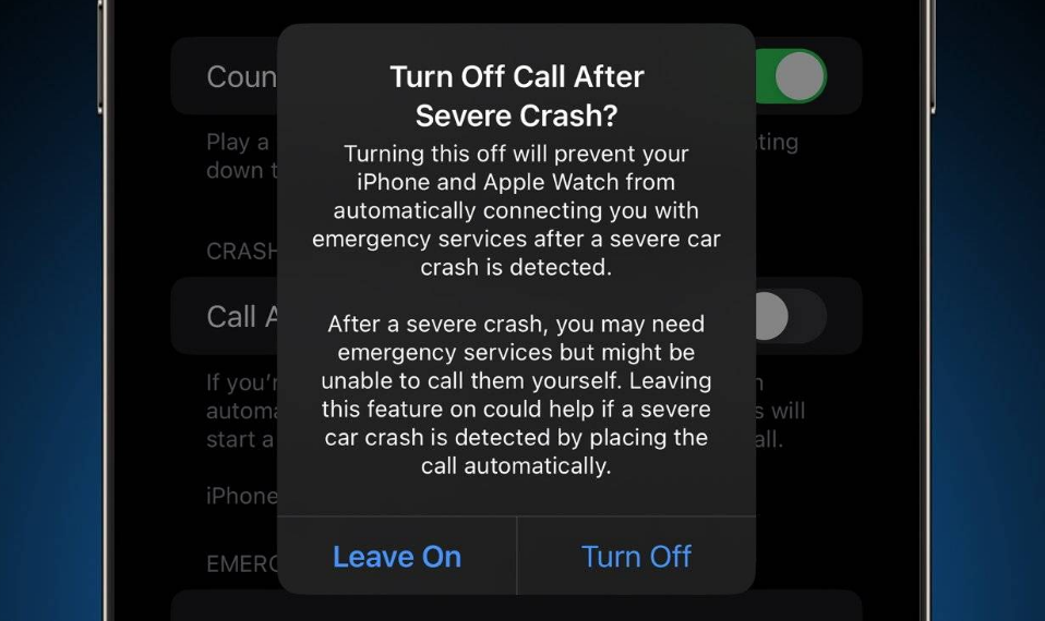 景谷苹果14维修分享 iPhone 14 和 Apple Watch 上关闭崩溃检测 